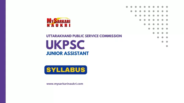 UKPSC Junior Assistant Syllabus