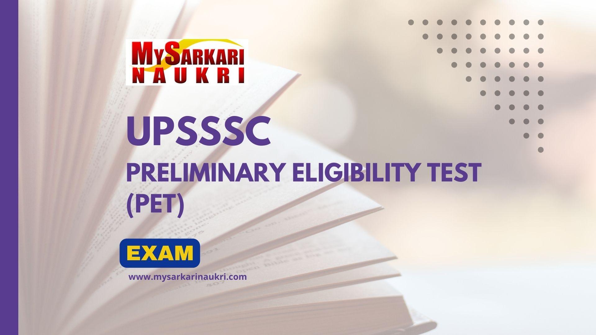 UPSSSC PET Exam