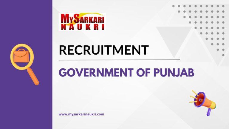 Government of Punjab Recruitment