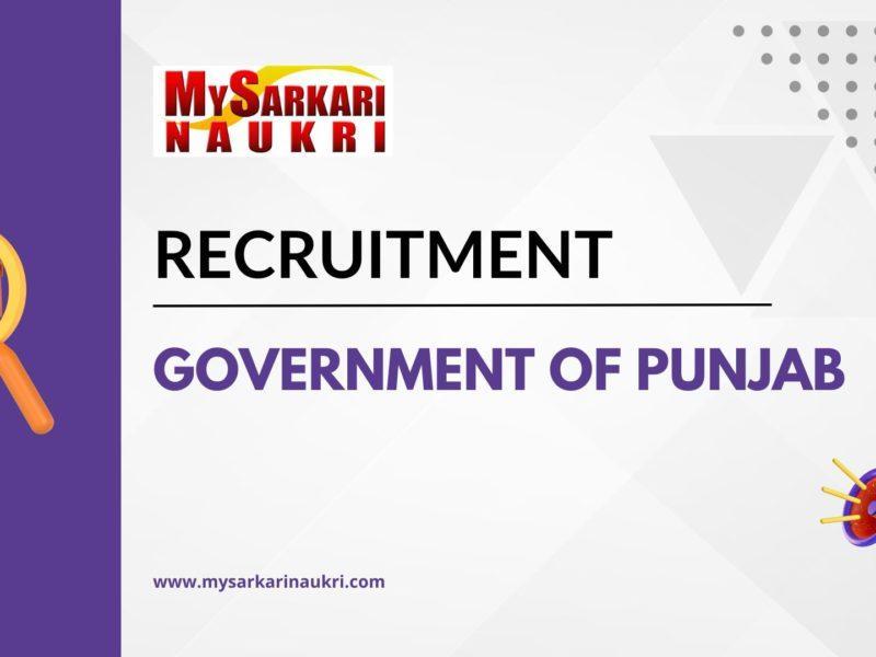 Government of Punjab Recruitment