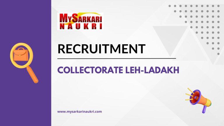 Collectorate Leh Ladakh Recruitment