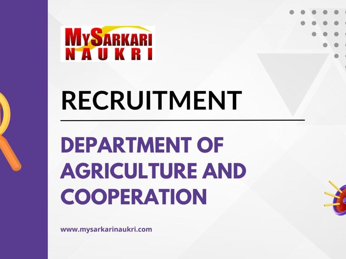Department Of Agriculture And Cooperation