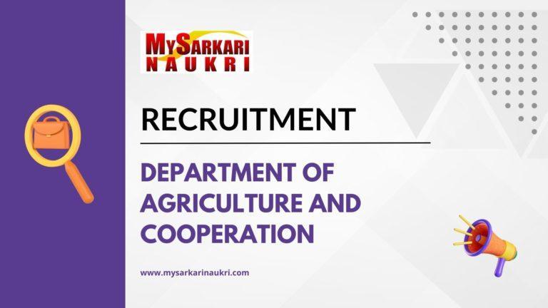 Department Of Agriculture And Cooperation