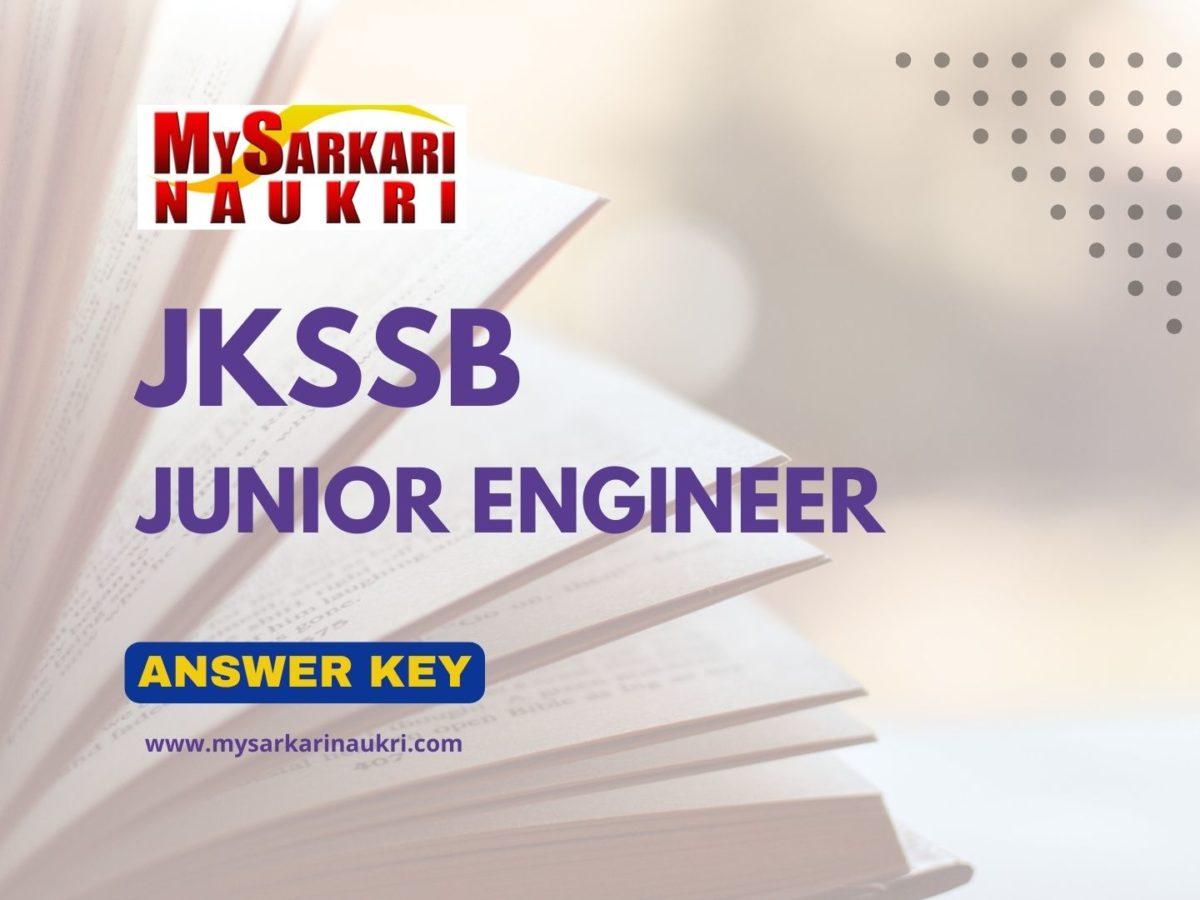 JKSSB Junior Engineer Answer Key