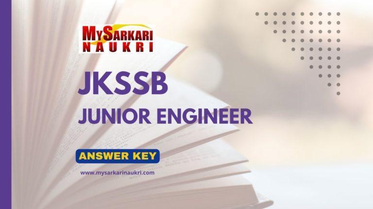 JKSSB Junior Engineer Answer Key