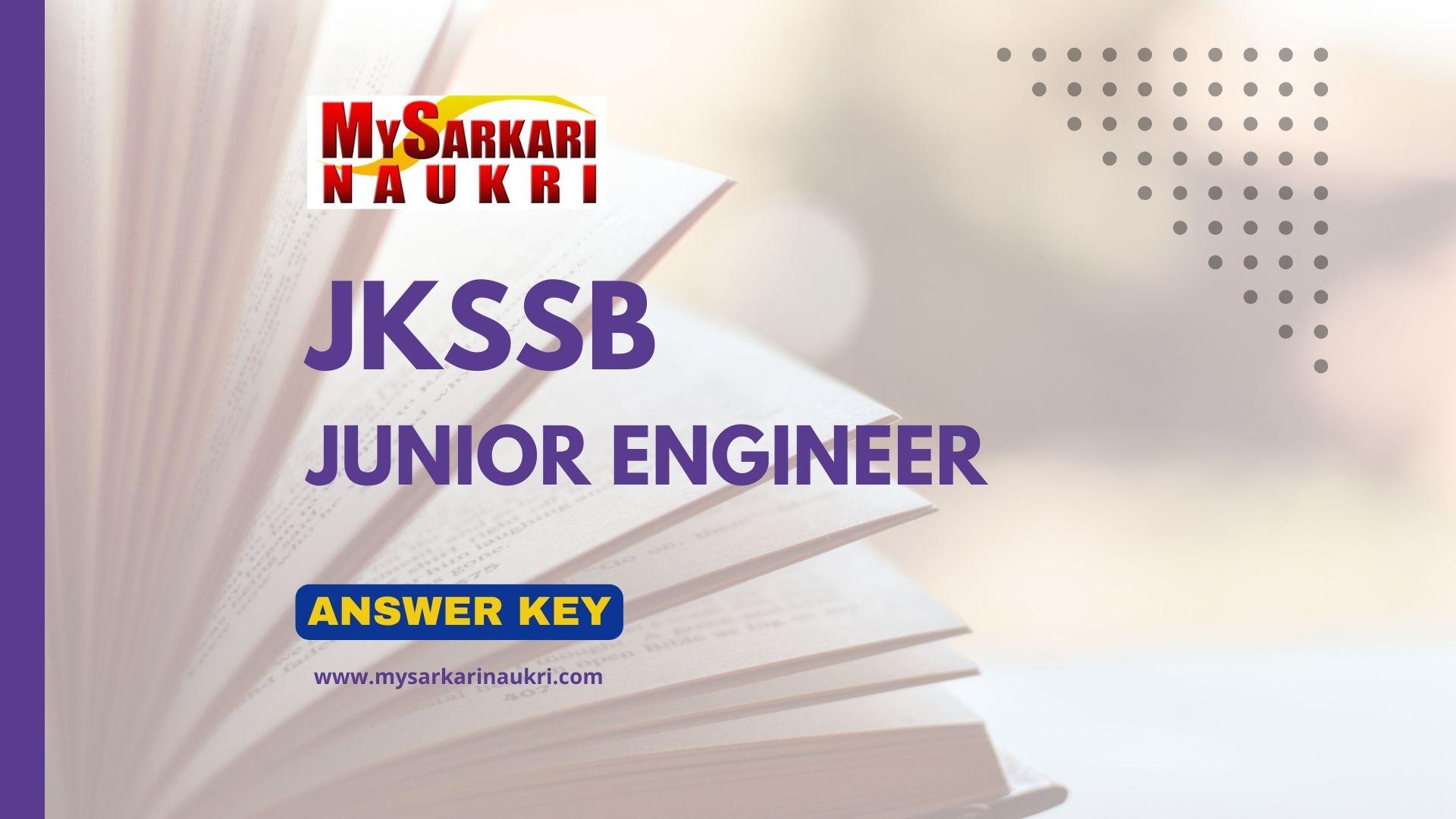 JKSSB Junior Engineer Answer Key