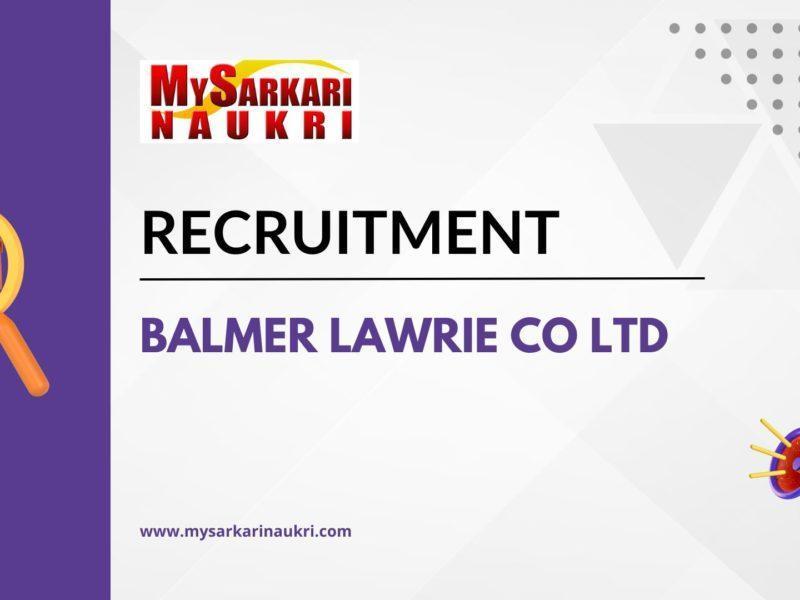 Balmer Lawrie Co Ltd