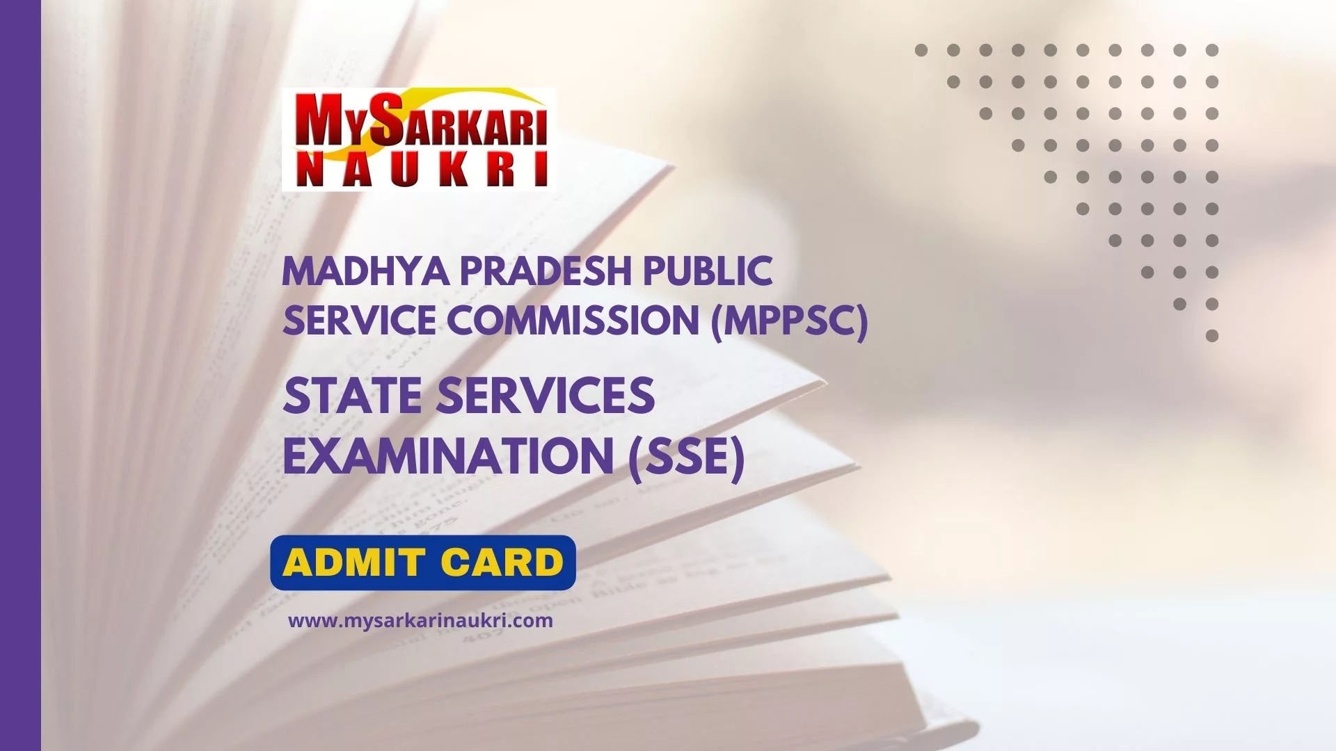 MPPSC Prelims Exam Admit Card