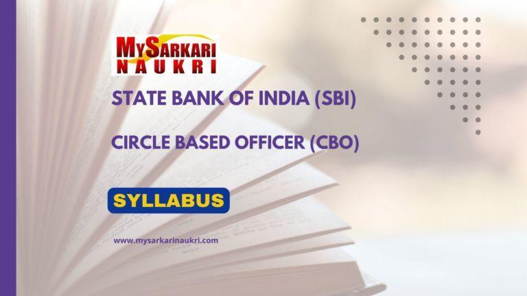 SBI CBO Syllabus