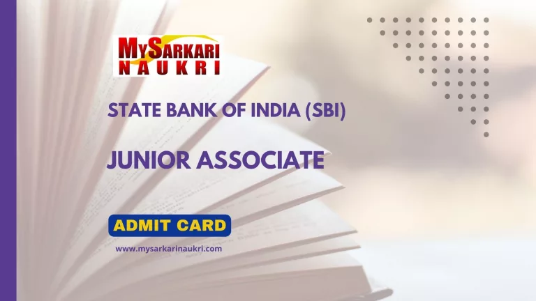 SBI Junior Associate Admit Card