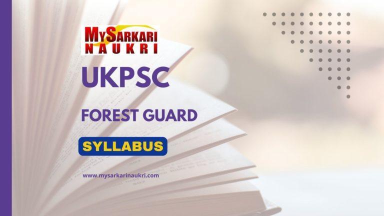 UKPSC Forest Guard Syllabus