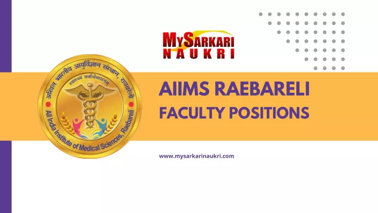 AIIMS Raebareli Faculty Positions