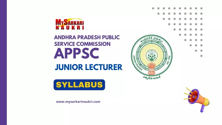 APPSC Junior Lecturer Syllabus
