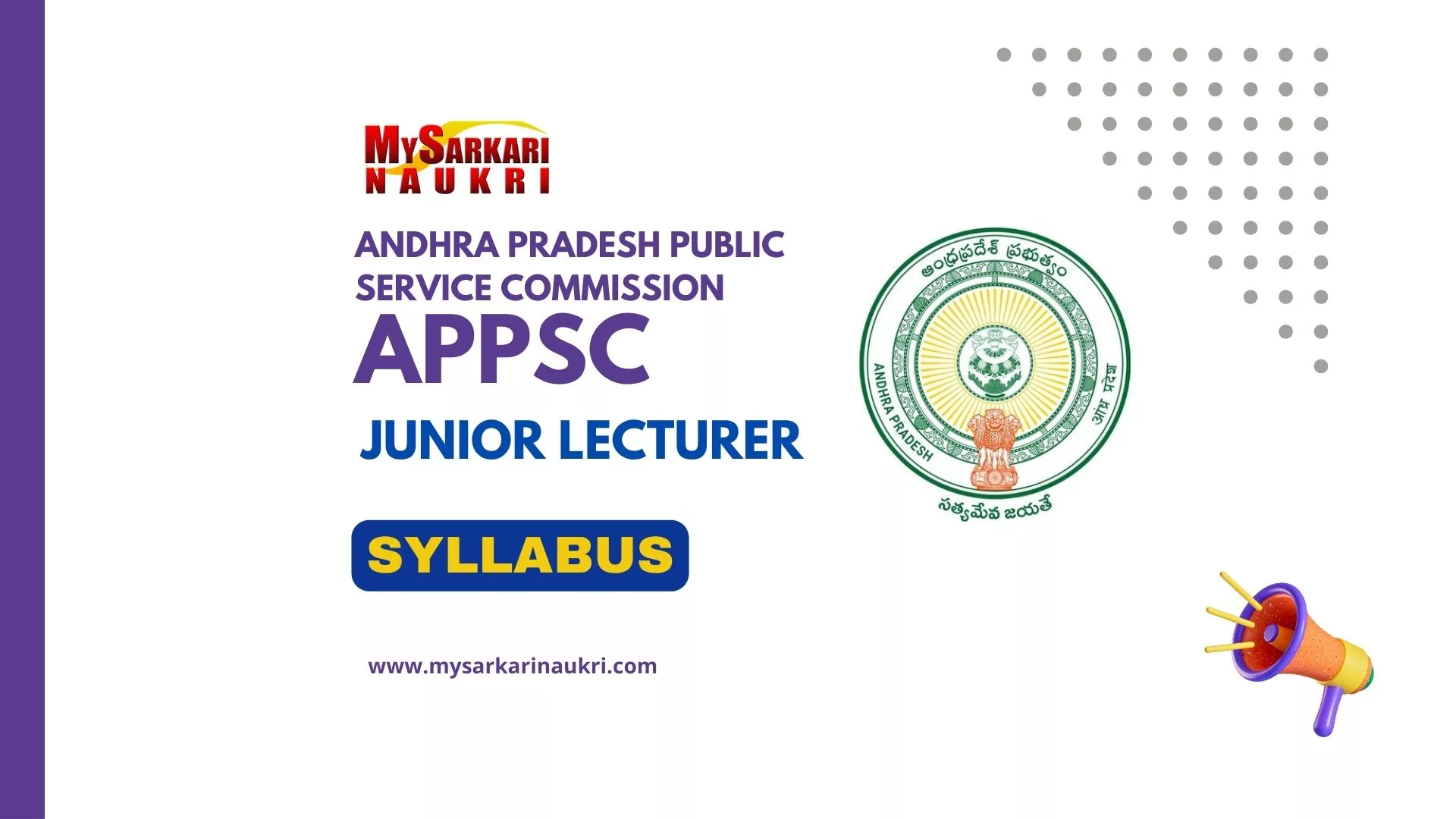 APPSC Junior Lecturer Syllabus