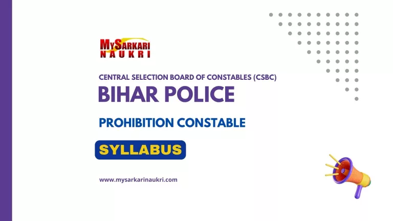 Bihar Police Prohibition Constable Syllabus