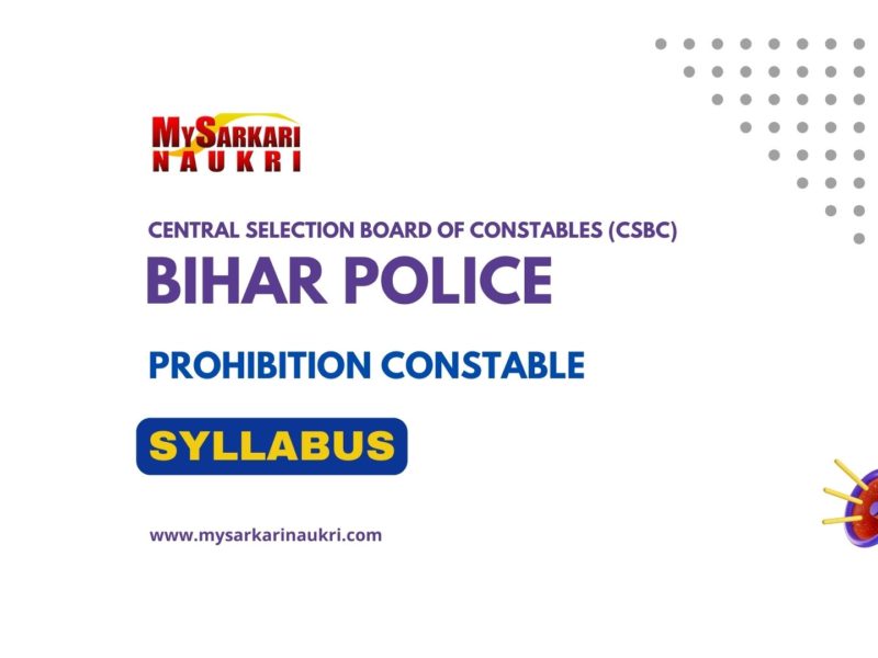 Bihar Police Prohibition Constable Syllabus