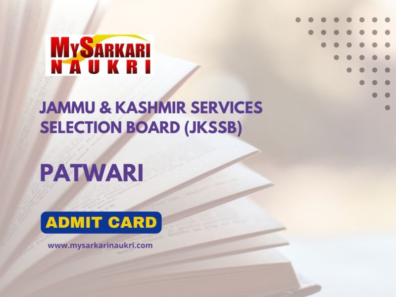 JKSSB Patwari Admit Card