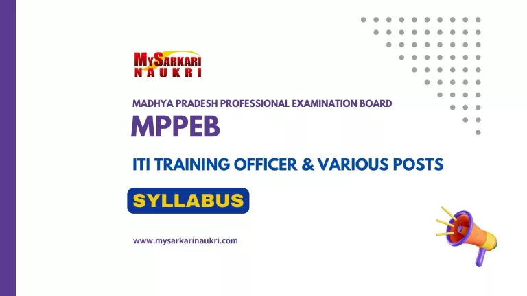 MPPEB ITI Training Officer Syllabus