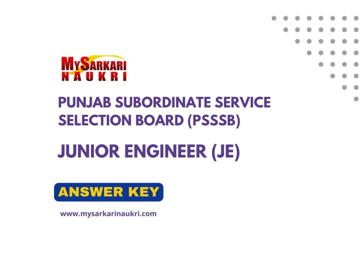 PSSSB JE Answer Key