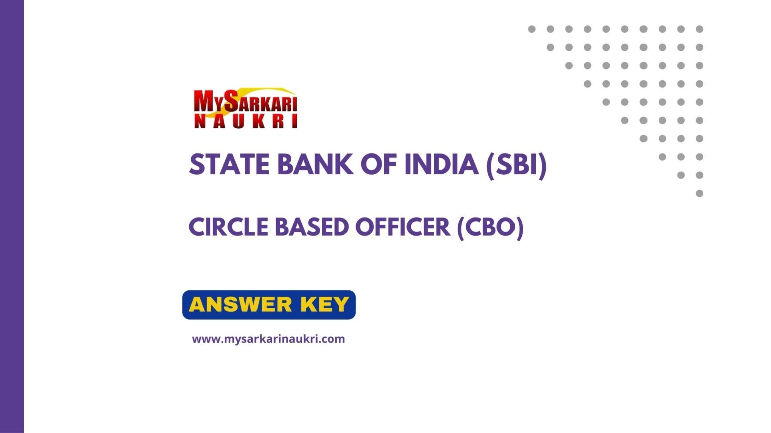 SBI CBO Answer Key 2024 in PDF format is Now Available - MySarkariNaukri En