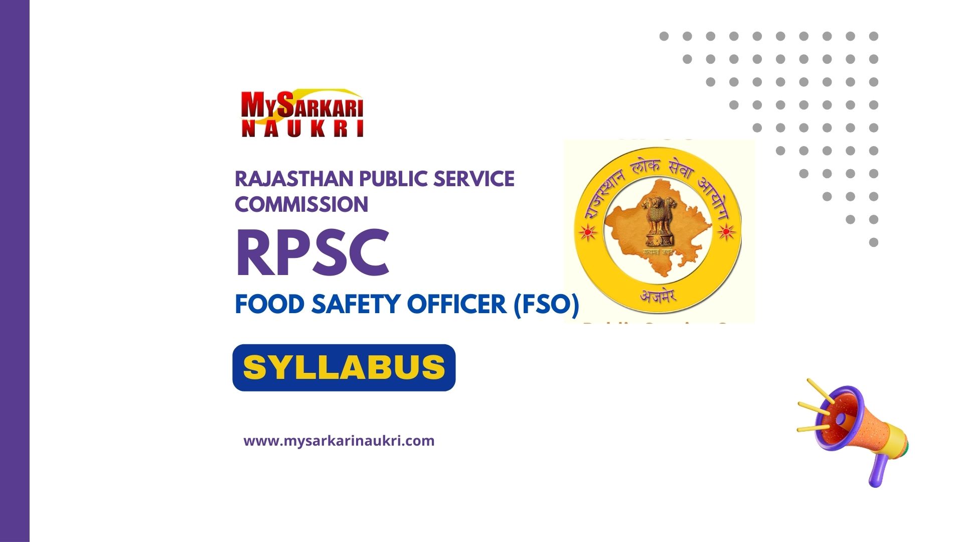 RPSC Food Safety Officer (FSO) Syllabus MySarkariNaukri En