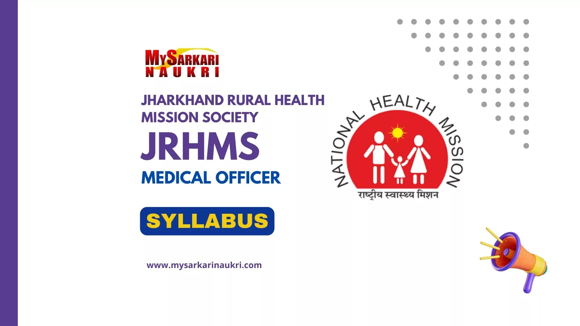 JRHMS Medical Officer Syllabus