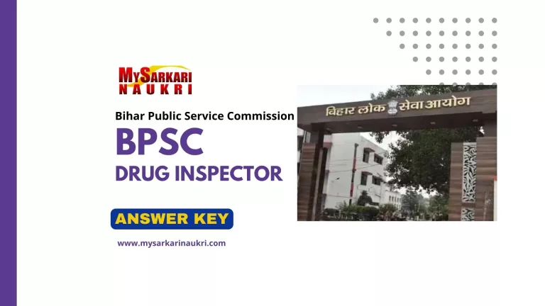 BPSC Drug Inspector Answer Key
