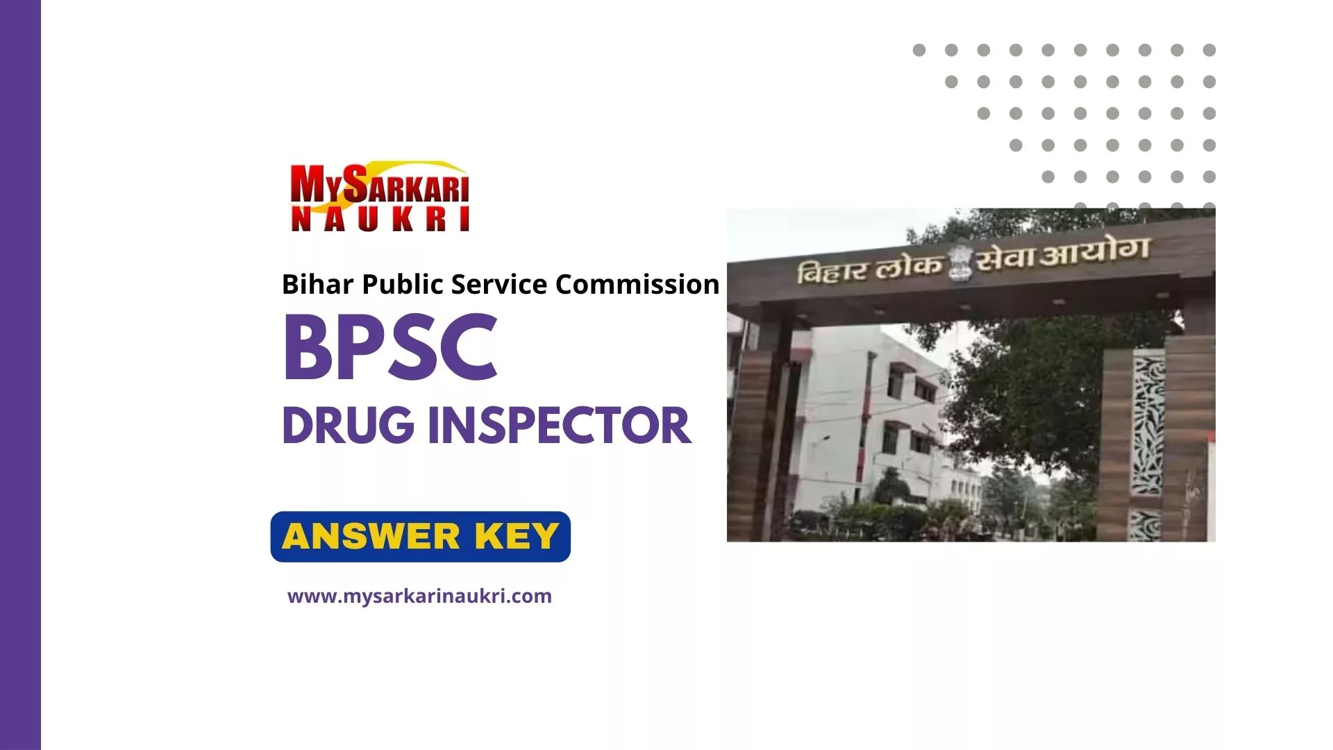 BPSC Drug Inspector Answer Key