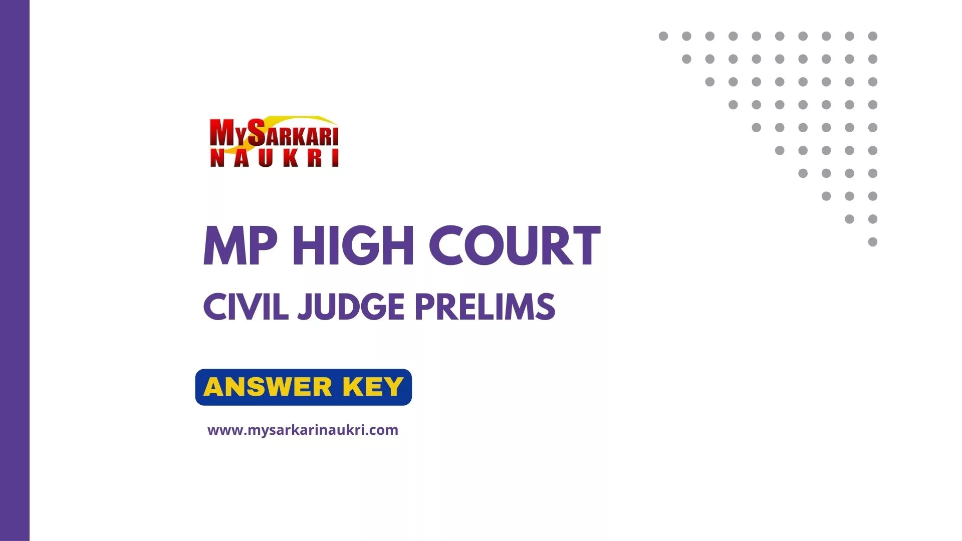 MP High Court Civil Judge Prelims Answer Key
