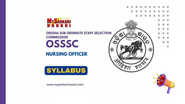 OSSSC Nursing Officer Syllabus