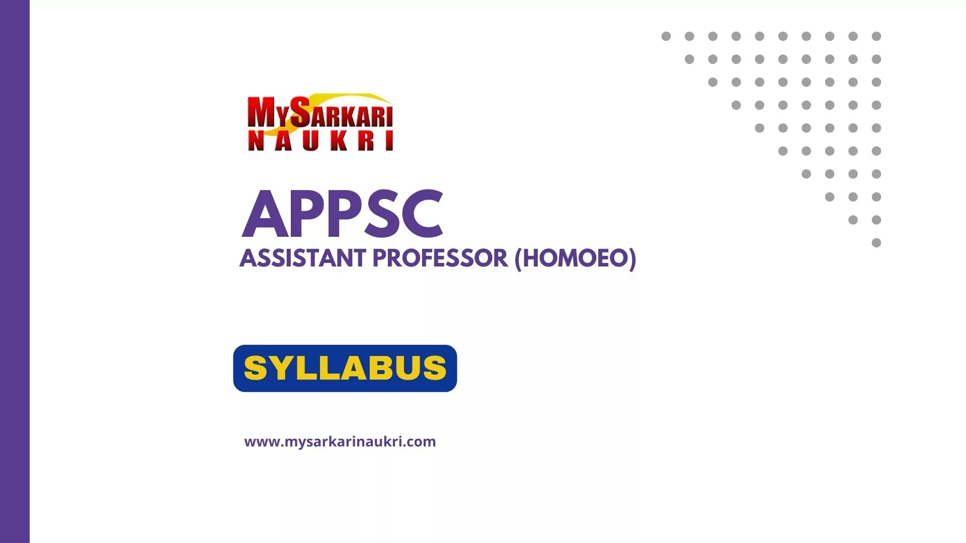 APPSC Assistant Professor (HOMOEO) Syllabus