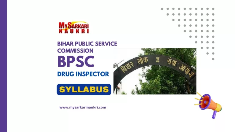 BPSC Drug Inspector Syllabus