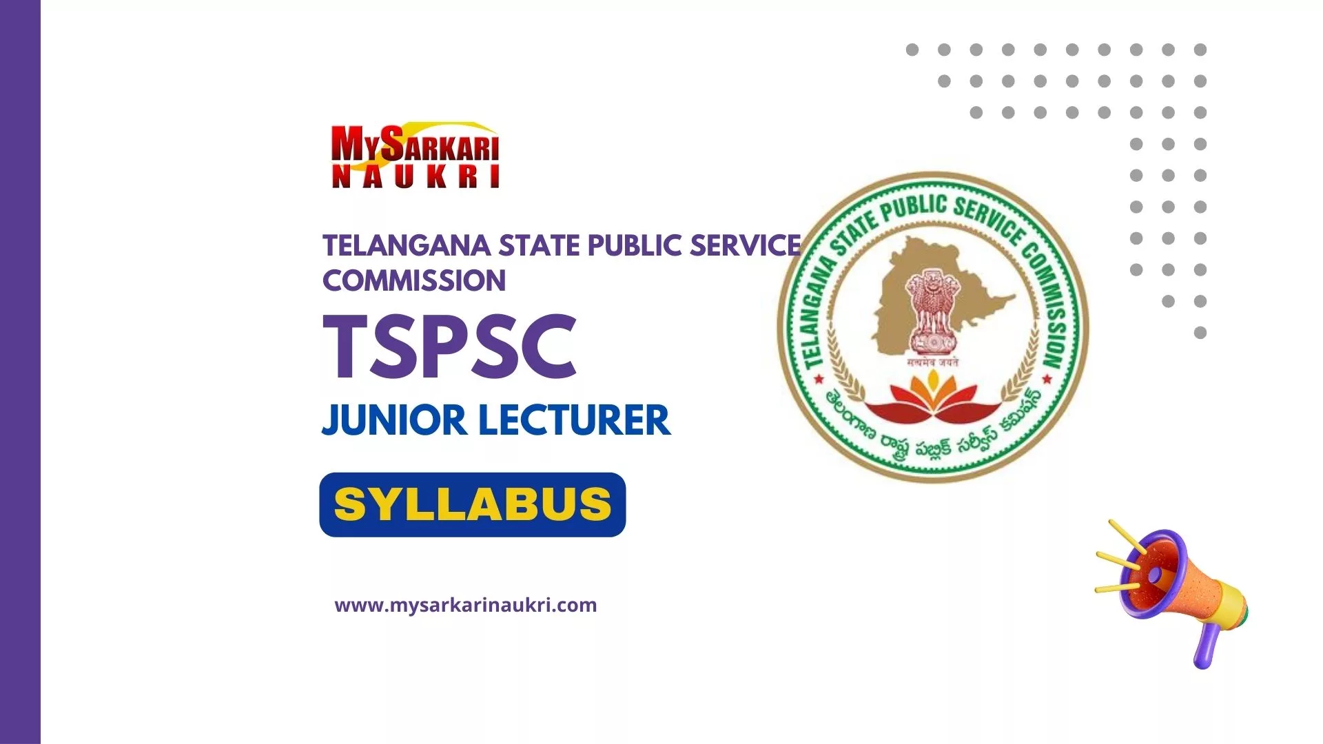 TSPSC Junior Lecturer Syllabus