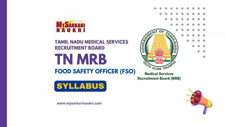 TN MRB Food Safety Officer (FSO) Syllabus