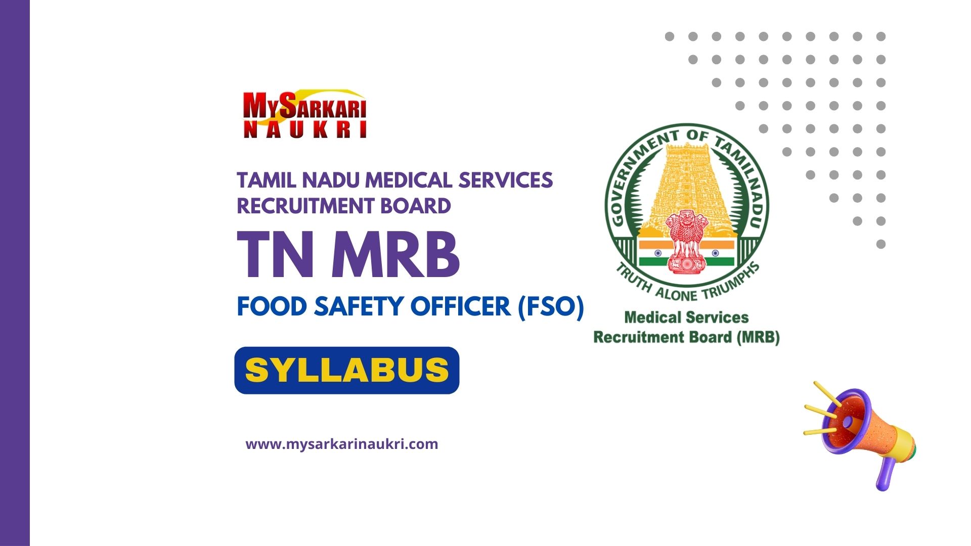 TN MRB Food Safety Officer (FSO) Syllabus MySarkariNaukri En