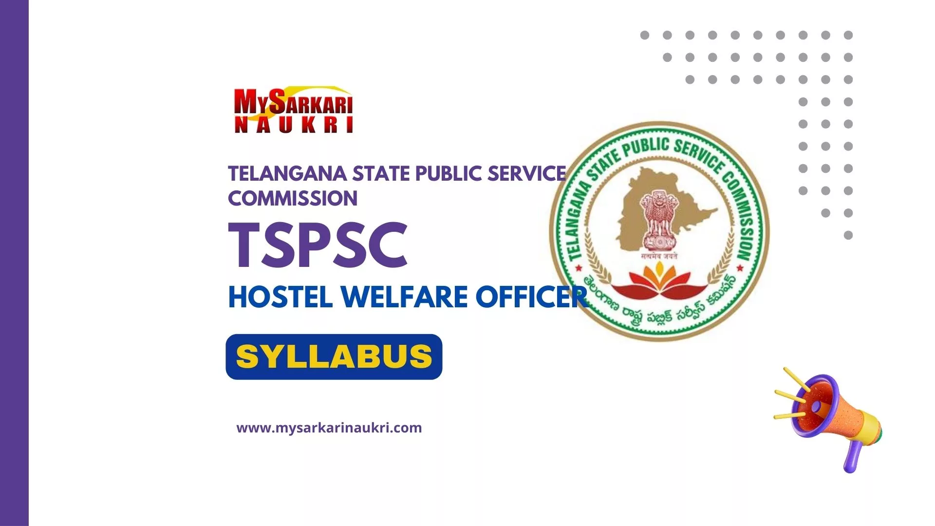 TSPSC Hostel Welfare Officer Syllabus