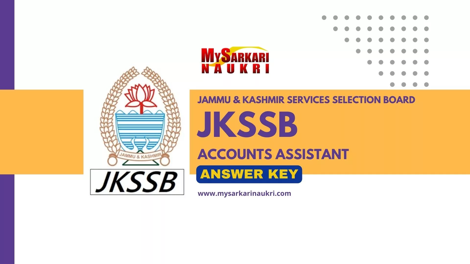 JKSSB Accounts Assistant Answer Key
