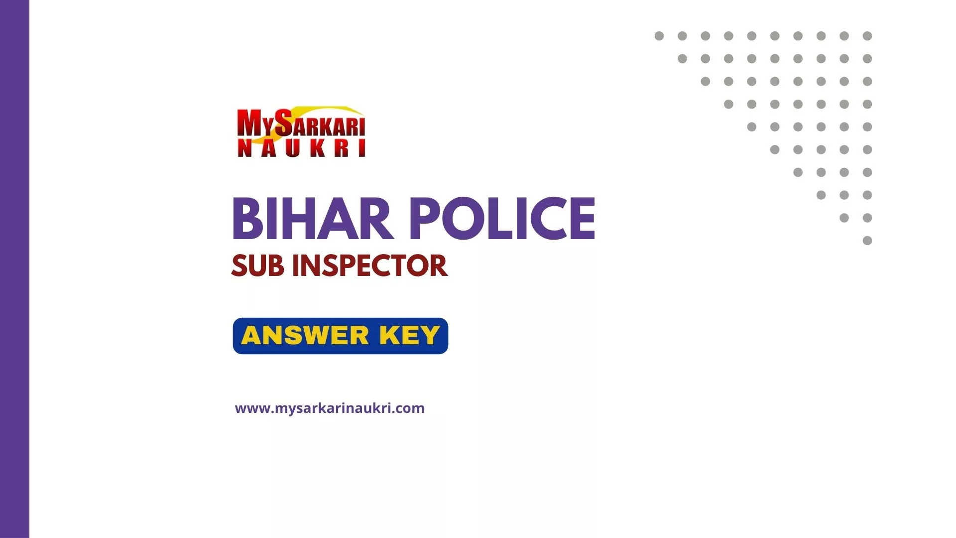 Bihar Police SI Answer Key 