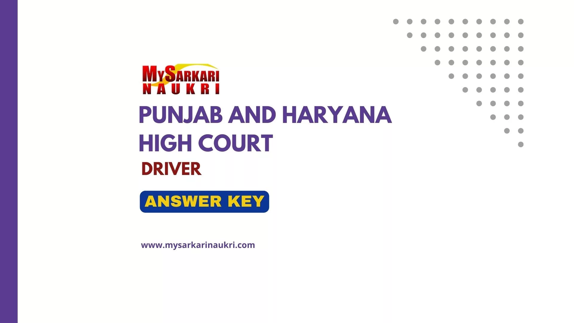 Punjab and Haryana High Court Driver Final Answer Key