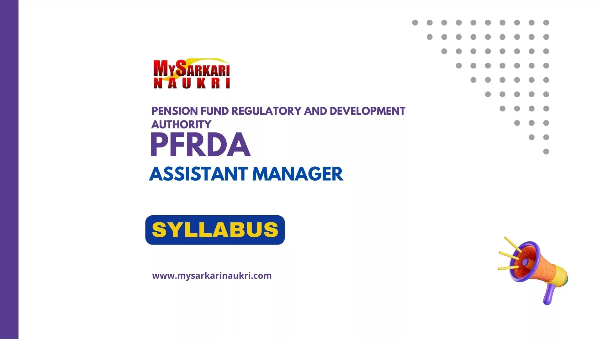 PFRDA Assistant Manager Syllabus