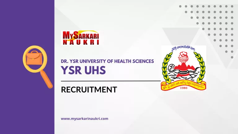 Dr. YSR UHS Recruitment