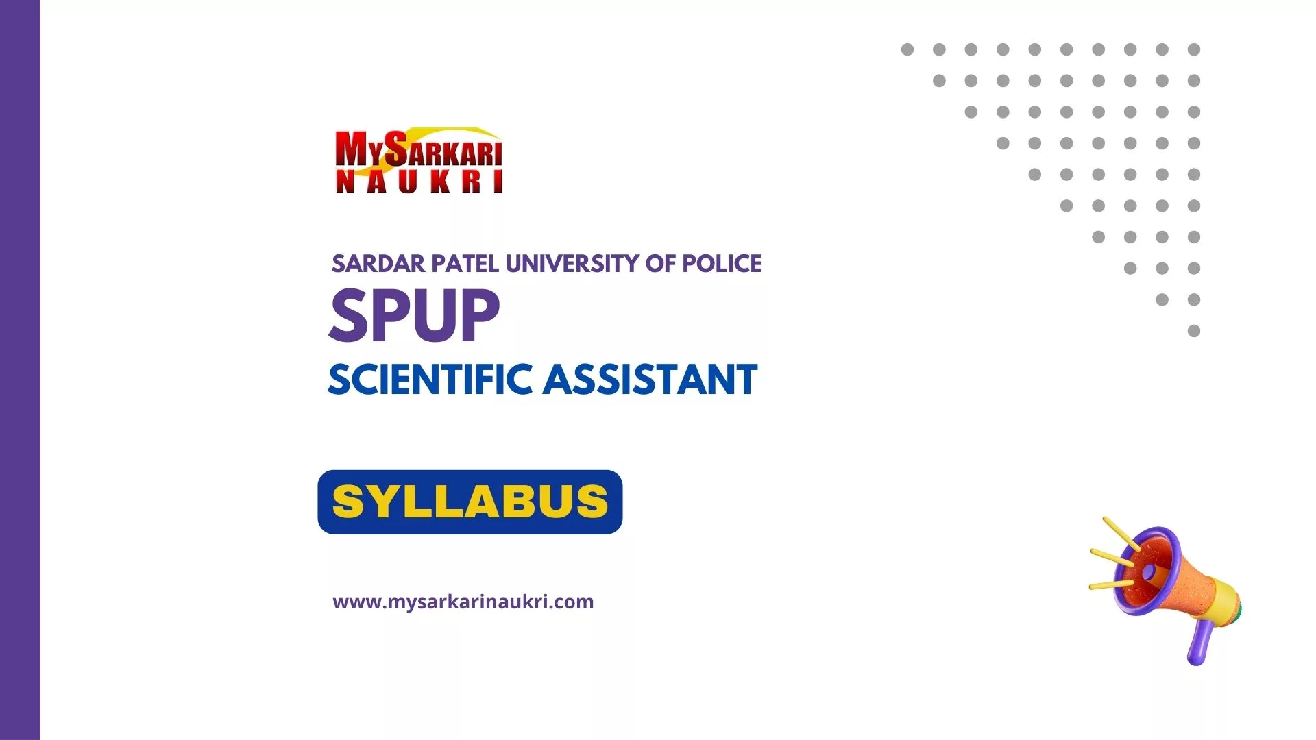 SPUP Scientific Assistant Syllabus