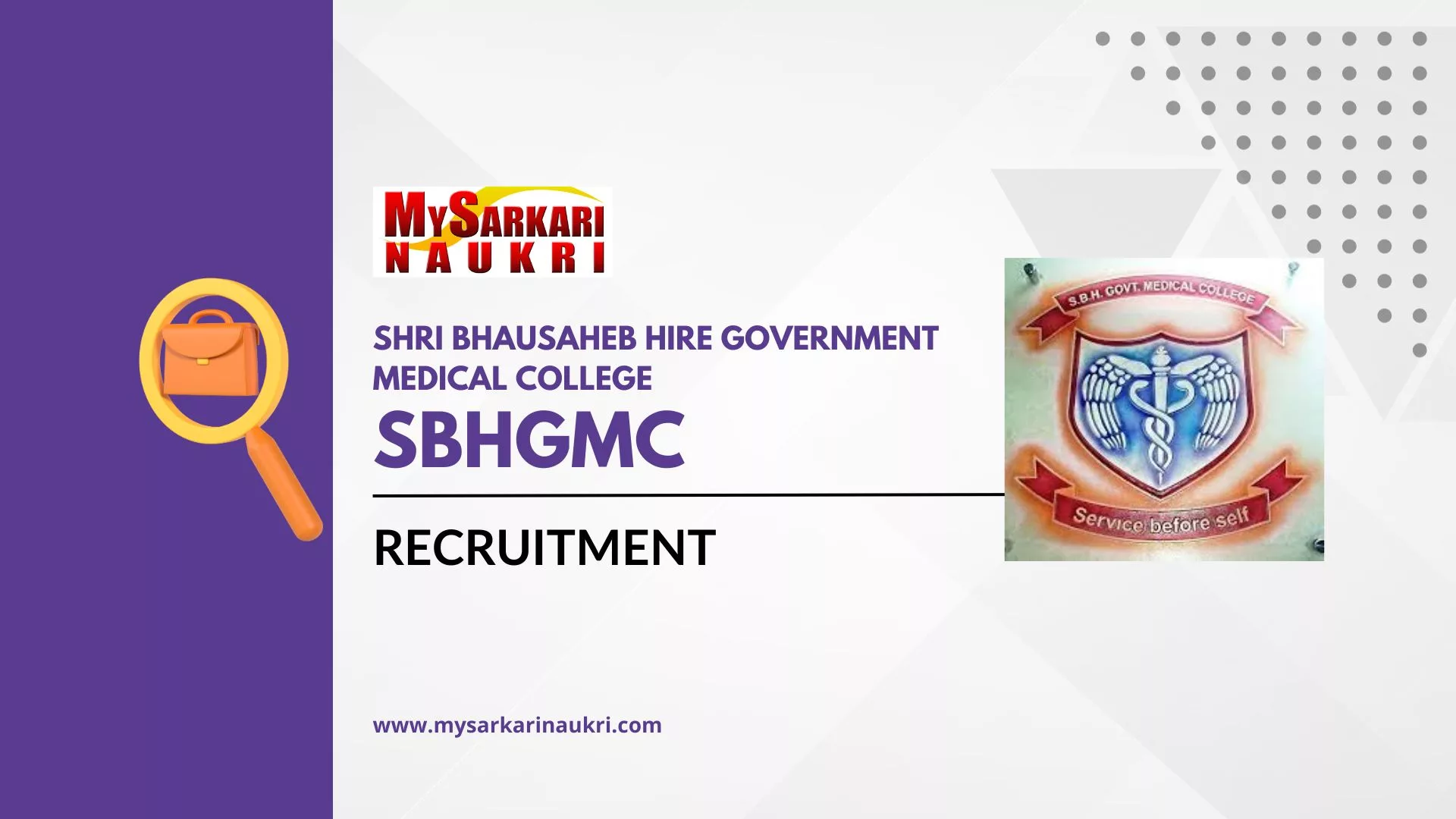 Shri Bhausaheb Hire Government Medical College (SBHGMC) Recruitment