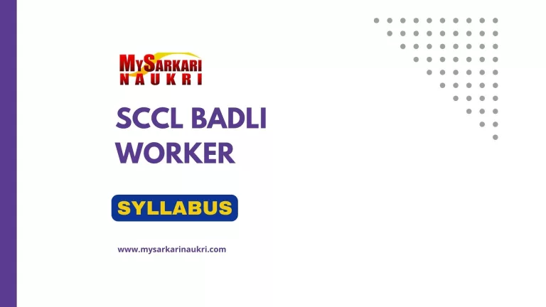 SCCL Badli Worker Syllabus