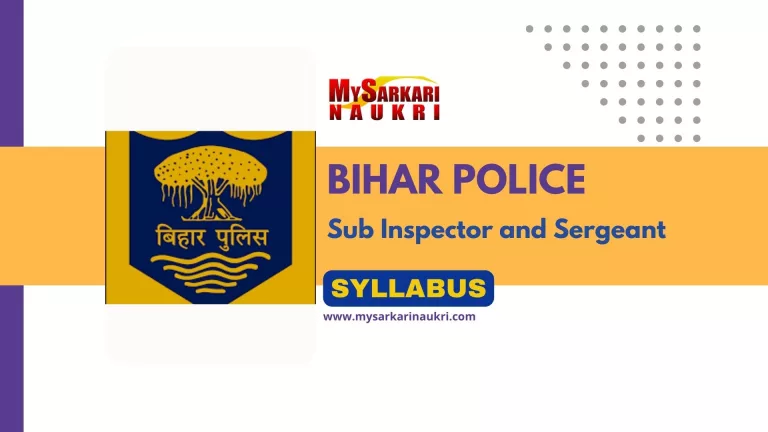 Bihar Police SI, Sergeant Syllabus