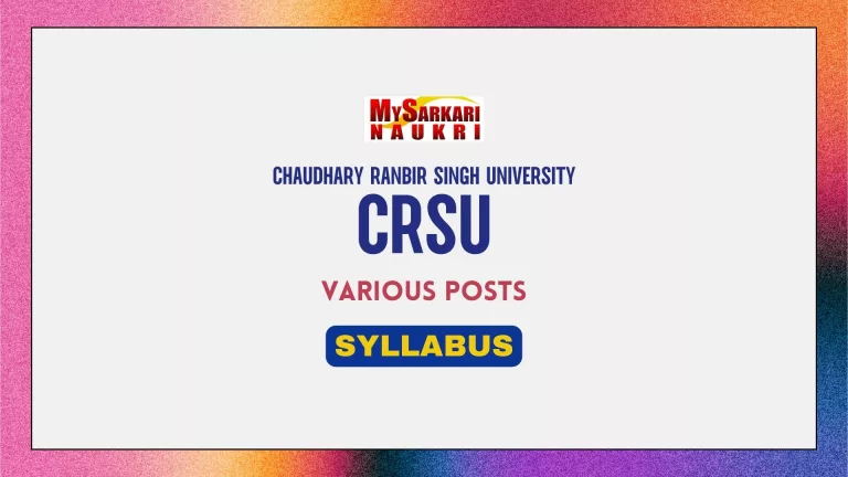 CRSU Various Posts Syllabus