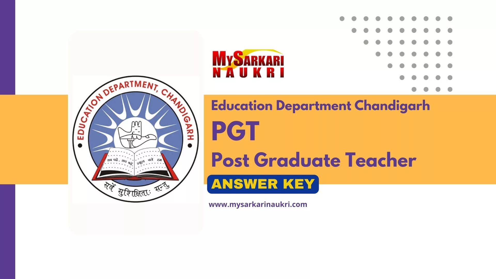 Chandigarh PGT Answer Key