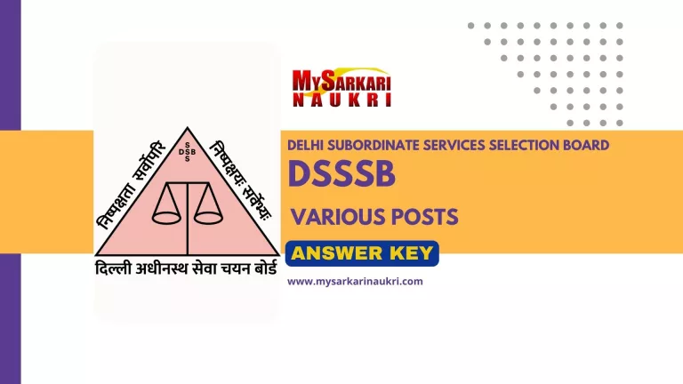DSSSB Answer Key
