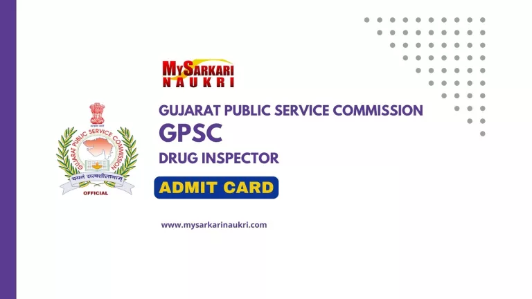 GPSC Drug Inspector Admit Card