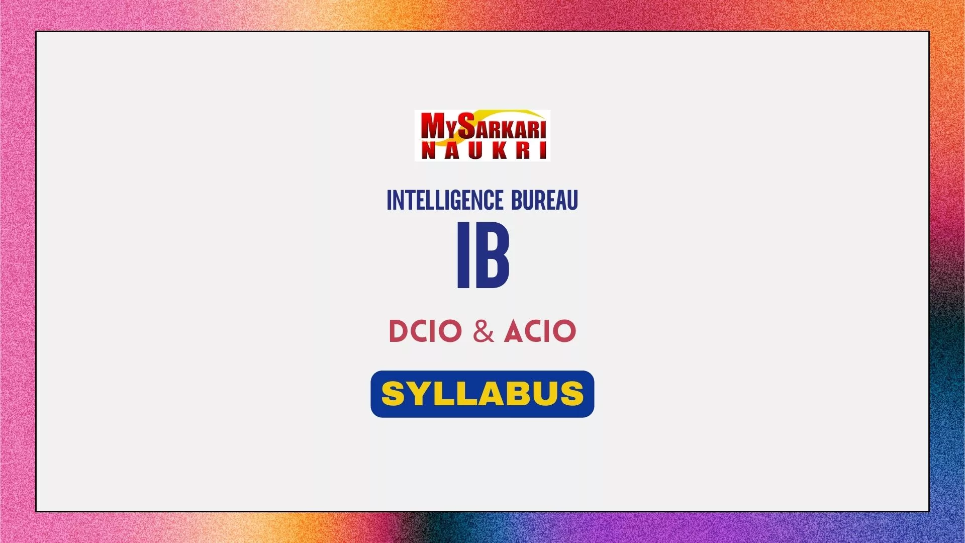 IB DCIO ACIO Syllabus